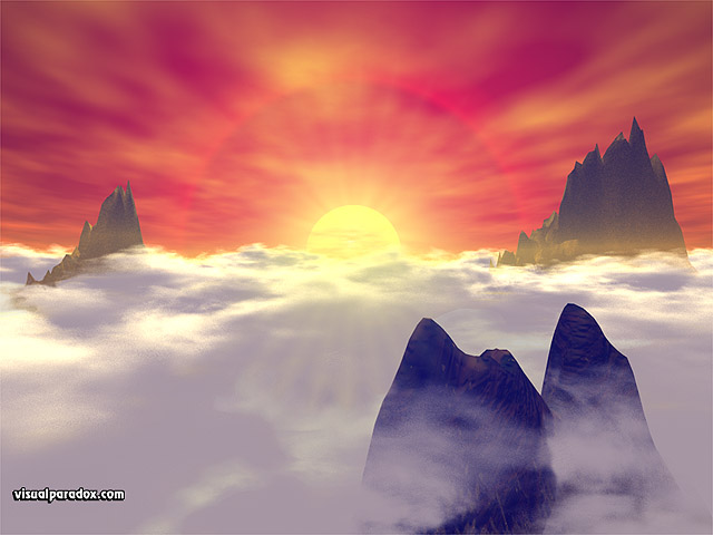 Free 3D Wallpaper 'Above The Clouds' 640x400