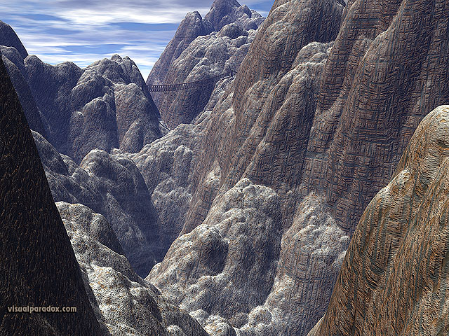 Free 3D Wallpaper 'Canyon Crossing' 640x400