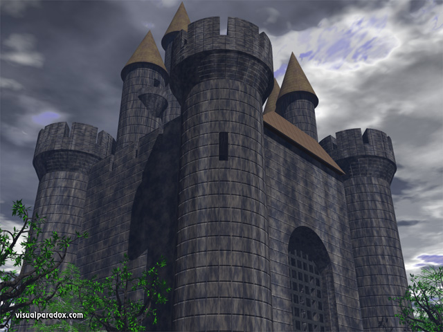 Free 3D Wallpaper 'Castle Approach' 640x400