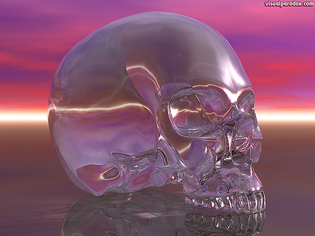 Free 3D Wallpaper 'Crystal Skull' 640x400