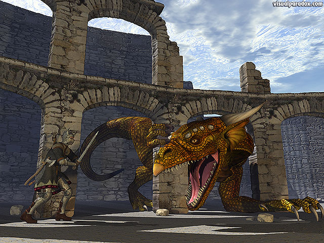 Free 3D Wallpaper 'DragonSlayer' 640x400