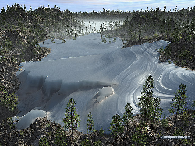 Free 3D Wallpaper 'Glacier' 640x400