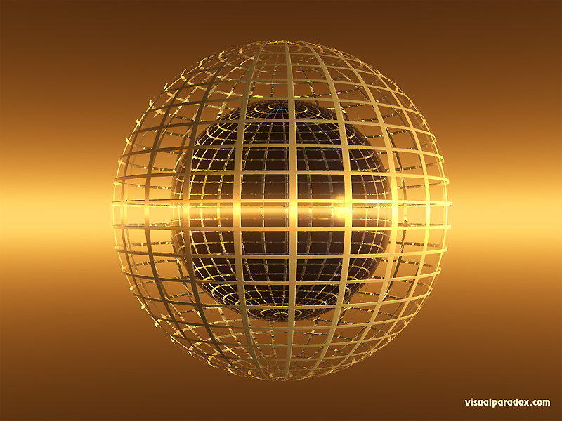 globe, ball, cage, abstract, sphere, gold, 3d, wallpaper