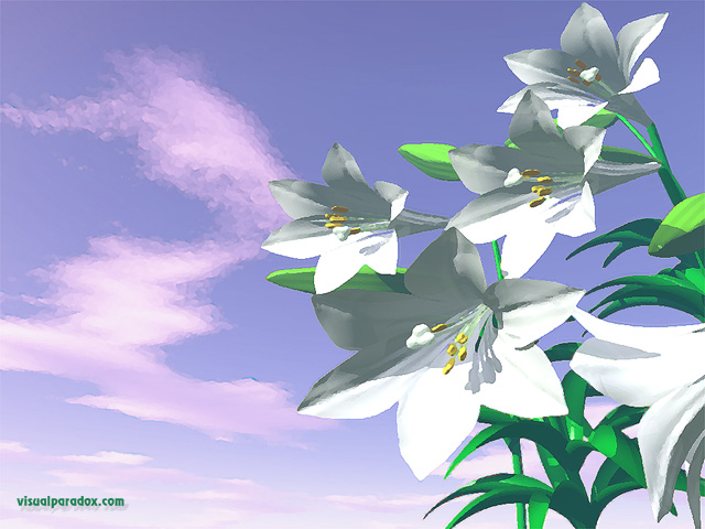 Free 3D Wallpaper 'Lilies' 640x400