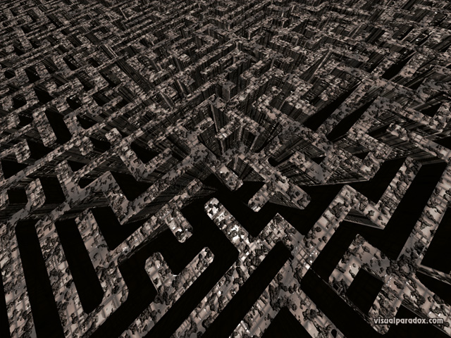 Free 3D Wallpaper 'The Maze' 640x400