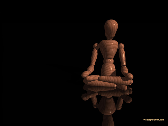 Free 3D Wallpaper 'Meditating Wood' 640x400