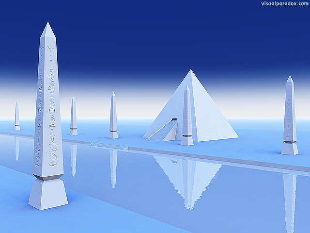 Free 3D Wallpaper 'Obelisks' 640x400