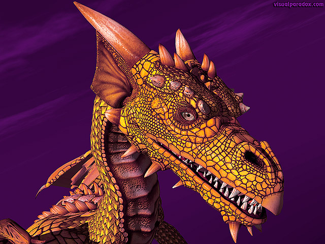 Free 3D Wallpaper 'Sun Dragon' 640x400