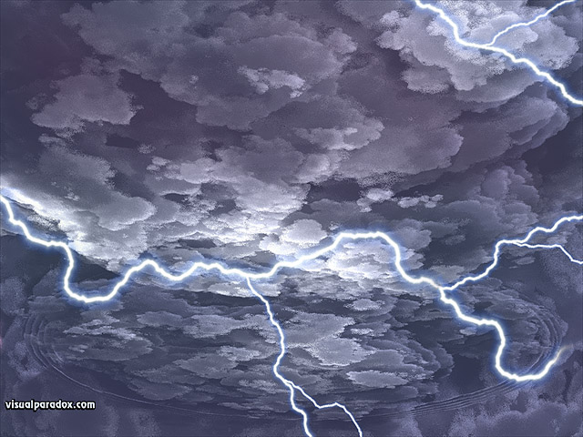 Free 3D Wallpaper 'Thunder & Lightning' 640x400