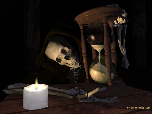 skeleton, hourglass, new years, time, candle, death, doom, minutes, skull, free, 3d, wallpaper