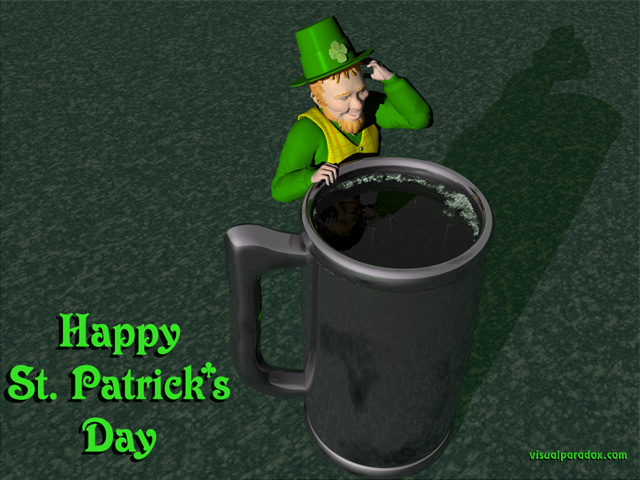 saint patrick's day, holiday, little, people, green, lucky, beer, mug, ale, leprechauns, st. patrick, st paddy, free, 3d, wallpaper