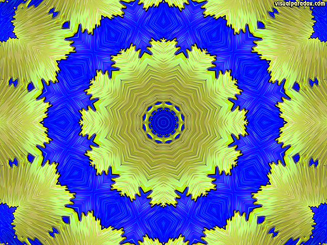 blue, yellow, kaleidoscope, optical, illusion, animated, dizzy, movement, symmetrical, free, 3d, wallpaper