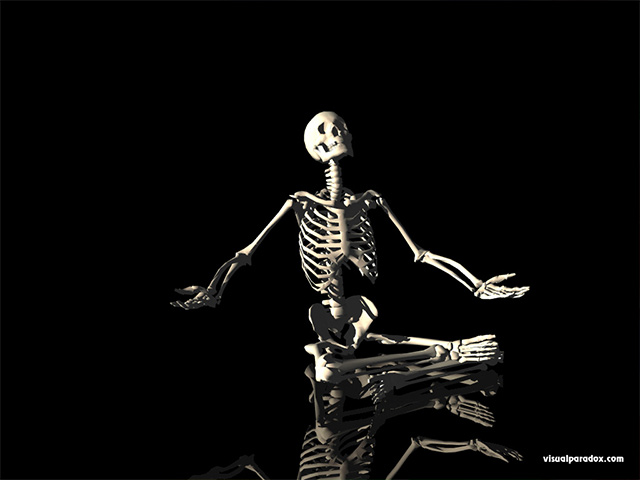 skeleton, questioning, deciding, seated, sitting, waiting, skeletons, skull, free, 3d, wallpaper