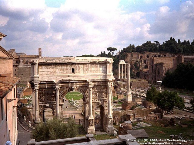 'Ruins of Ancient Rome' 640x480 Free 3D Wallpaper
