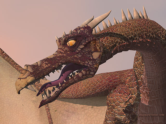 Free 3D Wallpaper 'Dragon Close-up' 640x400