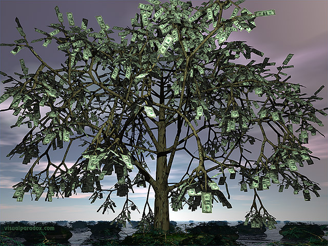 Free 3D Wallpaper 'Money Tree' 640x400