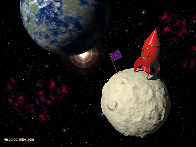 Free 3D Wallpaper 'One Small Step' 640x400