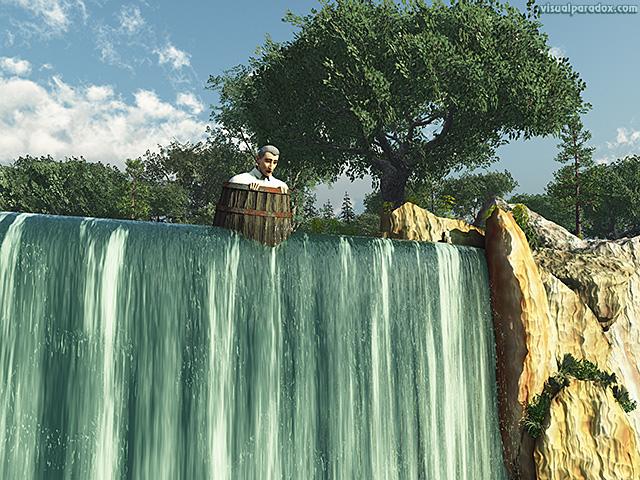 Free 3D Wallpaper 'Over The Falls' 640x400