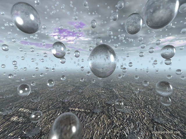 Free 3D Wallpaper 'Raindrops' 640x400
