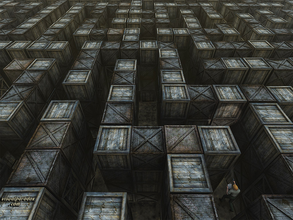 warehouse, maze, labyrinth, storage, search, lost, find, boxes, crates, clipboard, 3d, wallpaper