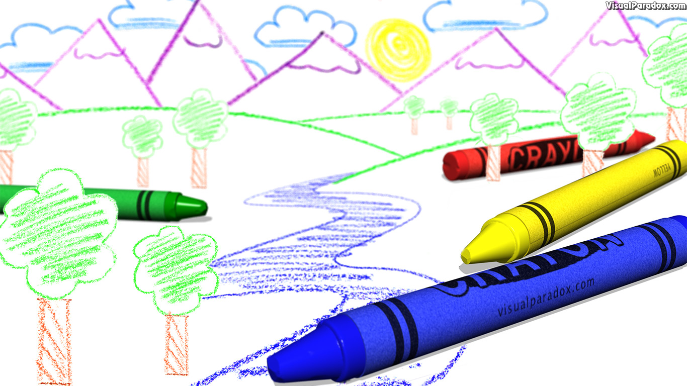 crayon, color, draw, child, blue, yellow, red, green, colors, kid, book, paper, coloring, drawing, 3d, wallpaper