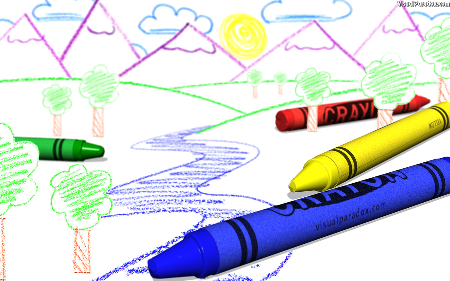 crayon, color, draw, child, blue, yellow, red, green, colors, kid, book, paper, coloring, drawing, 3d, wallpaper
