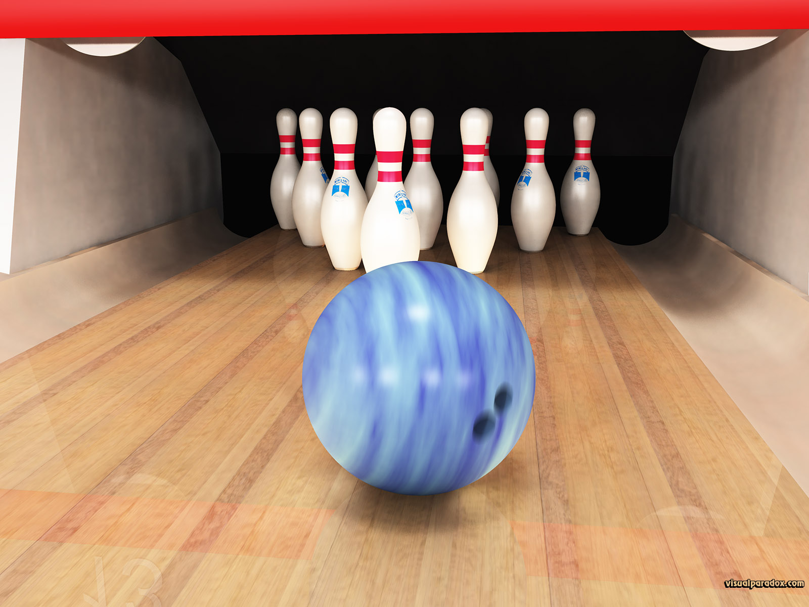 bowling ball pins lane alley game sport strike spare bowl ten pin, 3d, wallpaper
