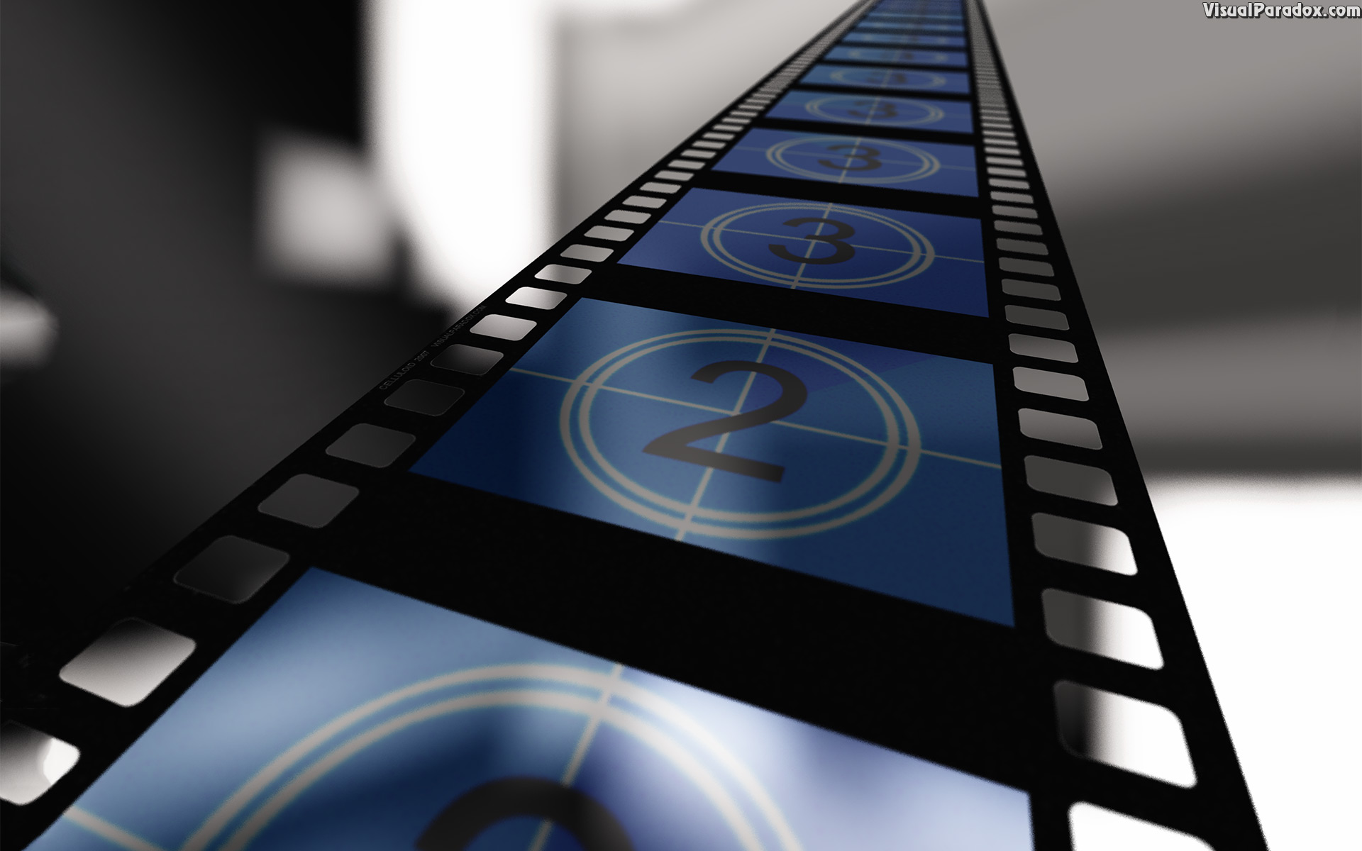 cinema movies film strip filmstrip motion picture count video clips show blue countdown clip movie, 3d, wallpaper