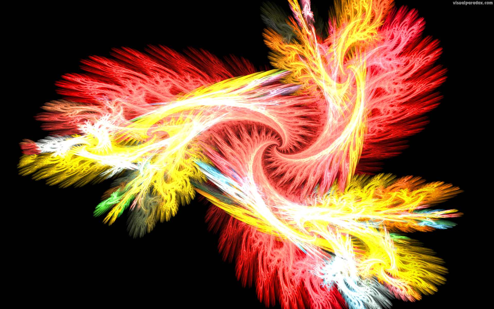 flame, fractal, spiral, triangle, radial, abstract, 3d, wallpaper