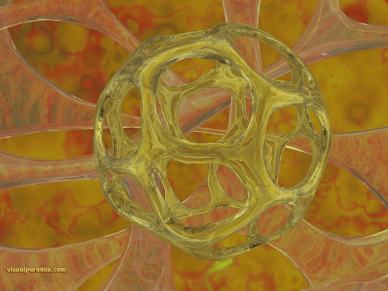 glass, organism, yellow, amber, crystal, microorganism, sphere, ball, cage, 3d, wallpaper