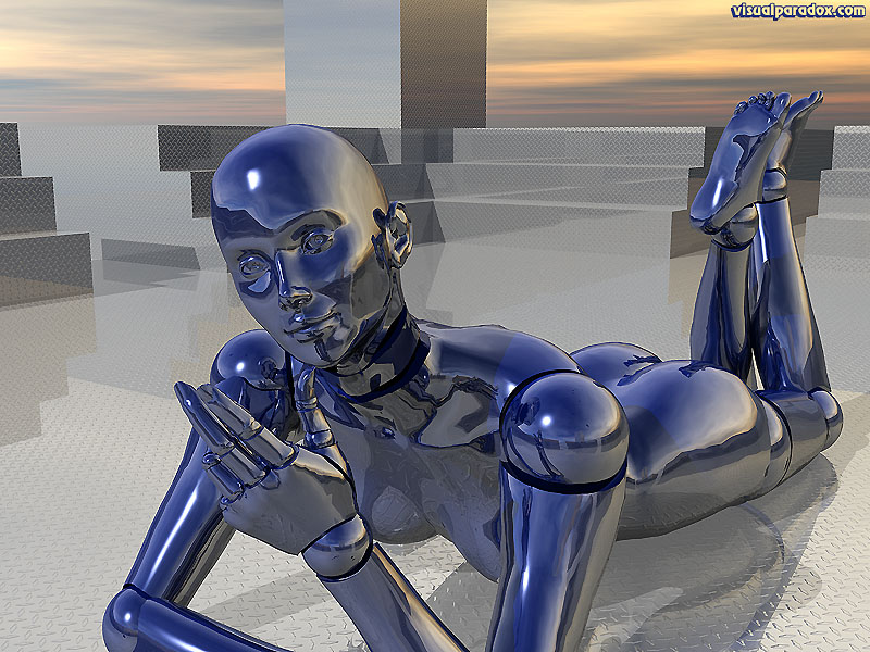 robots, female, bot, girl, lady, woman, fembots, mechs, clockworks, metal, chrome, diamond plate, replicant, android, droid, 3d, wallpaper