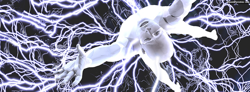 facebook, coverphoto, cover, lightning, electricity, shock, charge, man, electrocution, bolts, 3d