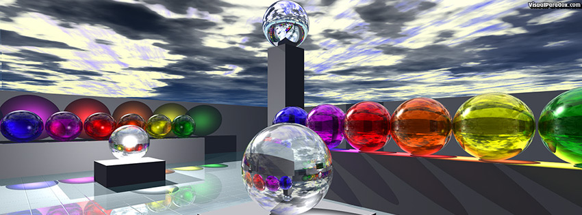 facebook, coverphoto, cover, hues, glass, sphere, primariy, abstract, clouds, rainbow, balls, spheres, 3d