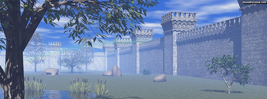 facebook, coverphoto, cover, architecture, barrier, blue, building, castle, clouds, court, courtyard, exterior, fortifications, fortress, garden, green, grey, keep, landmark, landscape, medieval, old, park, sky, spring, stone, stones, summer, towers, tree, walls, yard, 3d