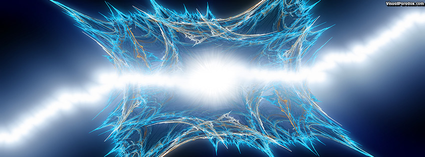 facebook, coverphoto, cover, lightning, flash, flame, fractal, blue, shock, zap, abstract, symmetrical, 3d