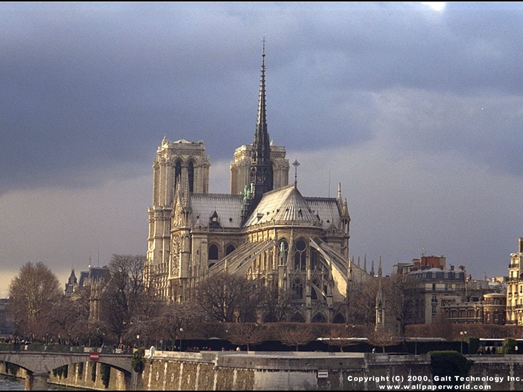 'Notre Dame' 1024x768 Free 3D Wallpaper