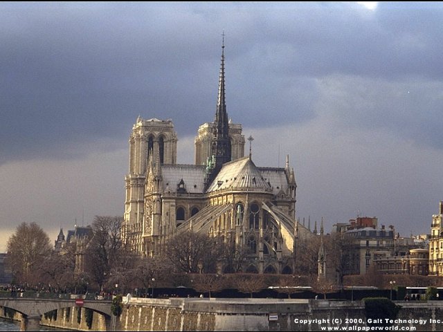 'Notre Dame' 640x480 Free 3D Wallpaper