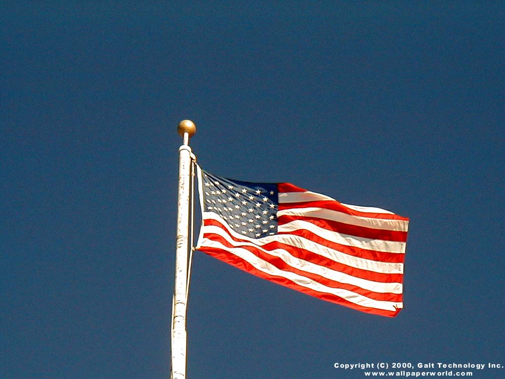 'US Flag' 1024x768 Free 3D Wallpaper