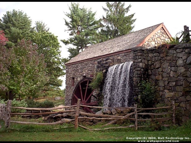 'Stone Mill' 640x480 Free 3D Wallpaper