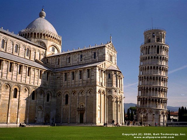 'Leaning Tower of Pisa' 640x480 Free 3D Wallpaper