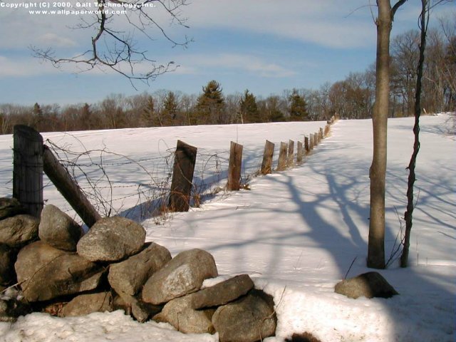 'Snow Fence' 640x480 Free 3D Wallpaper